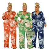 Oversize women's dress with belt and fat sister's dress jumpsuit