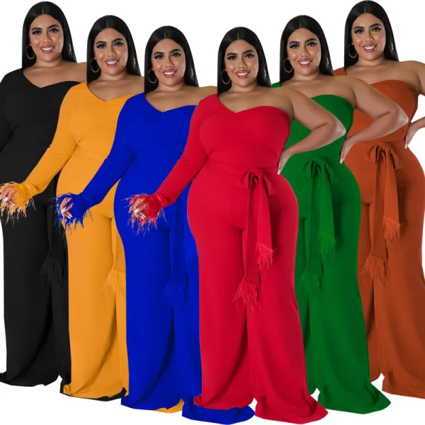 Oversized women's asymmetric jumpsuit