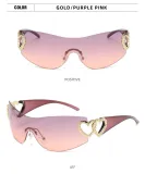 Fashion personality one-piece women's sunglasses vintage large frame modern runway sunglasses
