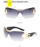 Luxurious sunglasses High sense one-piece frameless women's sunglasses Fashion large frame sunglasses