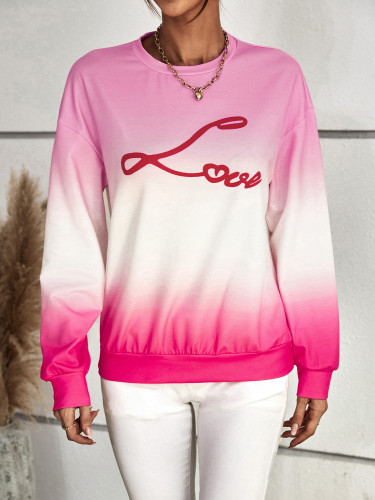 Fashion long sleeve gradient casual sweater