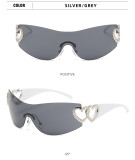 Fashion personality one-piece women's sunglasses vintage large frame modern runway sunglasses