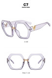 V-leg polygonal flat lens anti blue lens frame, fashionable irregular decorative eyeglass frame