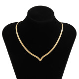 Simple V-shaped snake chain necklace