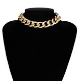 Simple and exaggerated, thick chain necklace, antique chain, single-layer, versatile necklace
