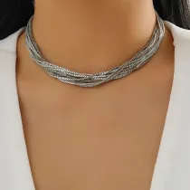 Personalized multi-layer box chain vintage necklace