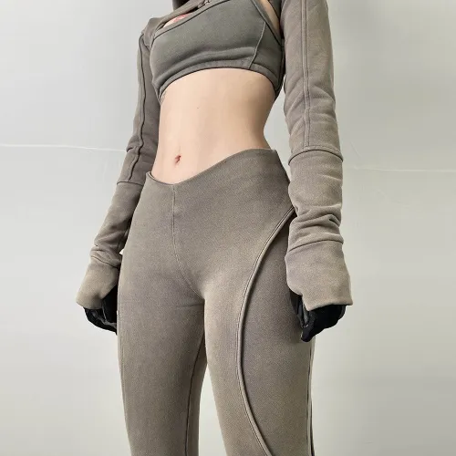 Micro flared trousers wear autumn high waist slim split casual floor pants