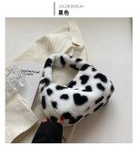 Simple and lovely winter plush small bag handbag woolen bag printing small handbag