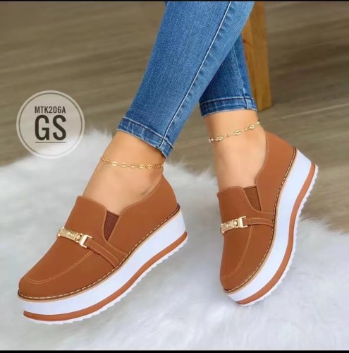 Oversized women's sports single shoes Women's flat thick soled casual shoes
