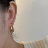 Small retro design knotted U-shaped metal ear buckle women contrast color cool style personality versatile ear jewelry