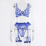 Lace with chain and hanging grid perspective fun suit