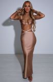 Sexy backless bikini dress suit women's two-piece set