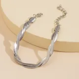 Flat Snake Bone Chain Necklace Female Hip Hop Simple Woven Soft Snake Bone Chain Collar Chain Necklace