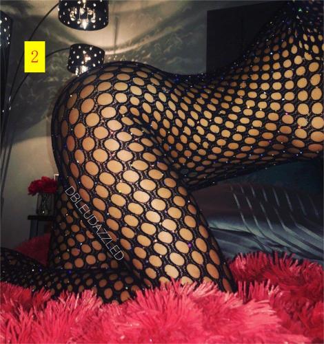 Hollow out hot drilling mesh clothes, medium large mesh sexy underwear, open mesh one-piece mesh socks