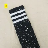Sexy hot drill knee socks striped women's stockings with drill socks high cotton socks