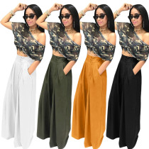 Fashion personality flare pants wide leg casual pants spring and autumn wide leg pants multicolor