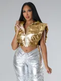Fashion style gilded cotton jacket vest, bread jacket and vest