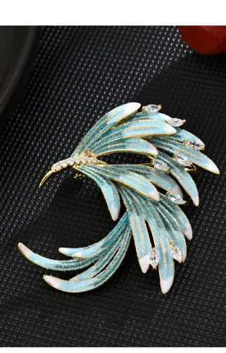 Chinese enamel gradual change phoenix brooch luxury high-end animal brooch pin coat accessories
