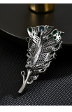 High grade super immortal emerald crystal high-grade feather brooch vintage quality luxury pin coat cardigan corsage