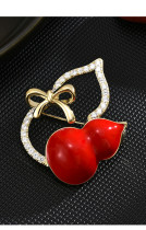 Delicate auspicious red gourd brooch simple light luxury high-level brooch coat suit pin accessories