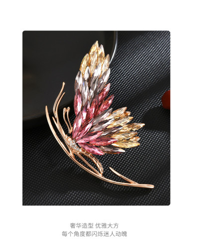 High grade French gradual change butterfly Austrian crystal elegant temperament butterfly brooch corsage accessories