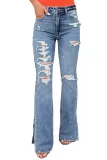 Trendy Pants Washed Slight Rags Women's Jeans