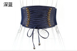Super wide waist closure women's belt wholesale fashion elastic fringe wide belt decorative skirt accessories