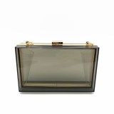 Acrylic transparent fashion dinner bag diagonal mini banquet handbag small square bag