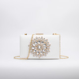 Fashion diamond inlaid dinner handbag One shoulder cross body chain small bag Cross border cross body small bag