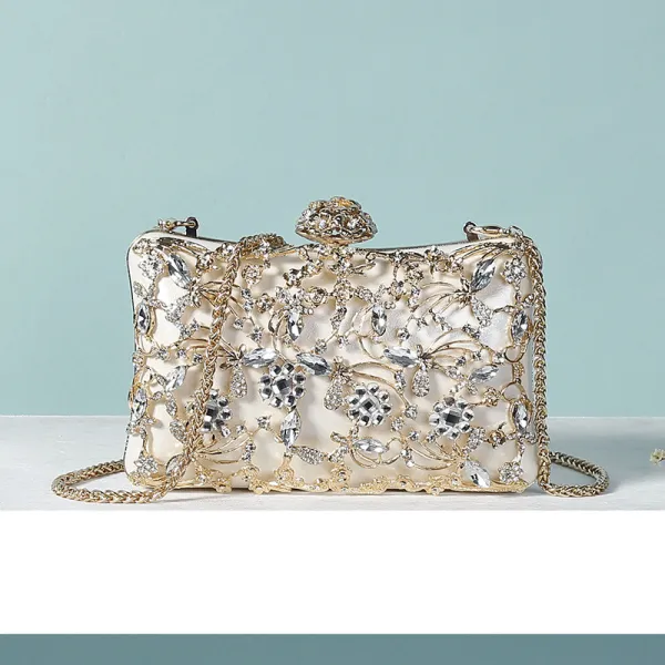 Fashion diamond inlaid dinner handbag One shoulder cross body chain small bag Cross border cross body small bag