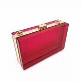 Acrylic transparent fashion dinner bag diagonal mini banquet handbag small square bag