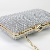 Fashion textured diamond inlaid dinner dress handbag single shoulder messenger chain small bag
