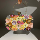 Fashion dinner bag Women's handmade flower beading bag Banquet wedding party bag