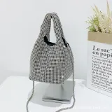 Water Diamond Vest Portable Bucket Bag Diamond Bag Chain Vegetable Basket Full Diamond One Shoulder Women's Bag