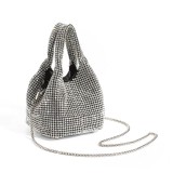 Water Diamond Vest Portable Bucket Bag Diamond Bag Chain Vegetable Basket Full Diamond One Shoulder Women's Bag