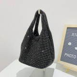 Water Diamond Vest Portable Bucket Bag Diamond Bag Chain Vegetable Basket Full Diamond One Shoulder Women's Bag