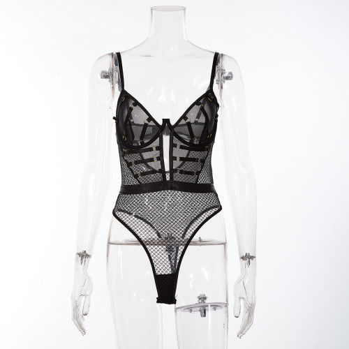 Sexy mesh perspective lingerie sexy female suit