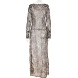 Bohemian Perspective Dress Fashion Casual Round Neck Long Sleeve Printed Dress