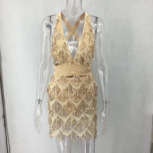 Nightclub Mystery Backless Sequins Dress