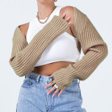 Long sleeve classic clean color versatile hot girl woolen blouse