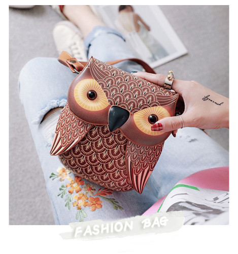 Fashion kitty bag cartoon owl bag one shoulder messenger bag printed bag