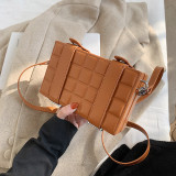 Box bag fashion personality small box bag double belt chocolate block single shoulder messenger bag