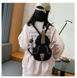 Small organ guitar messenger bag personality violin retro backpack