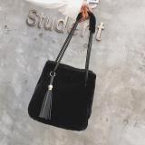 Single-shoulder bag Korean version versatile messenger bag fashion plush bucket bag plush bag