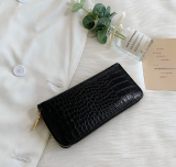 Crocodile handbag Women's purse French long zipper handbag Women's wallet wallet