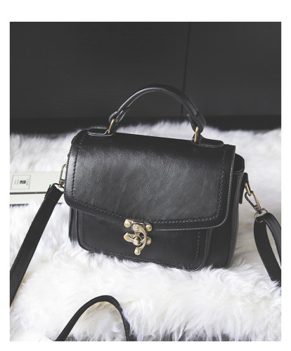 Retro style handbag PU leather retro lock popular cross-border women's bag simple small bag