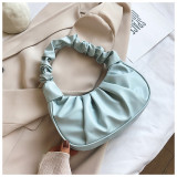 Single-shoulder dumpling bag French bag Fashion cloud bag Pleated portable underarm bag