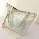 Large capacity single-shoulder PU handbag cross-border alligator pattern women's bag fashion commuter bag Tote bag
