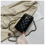 Fashion rhombus chain messenger bag Korean version versatile women's mobile phone bag