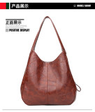 Soft leather one-shoulder handbag Tote bag with multi-panel women's bag